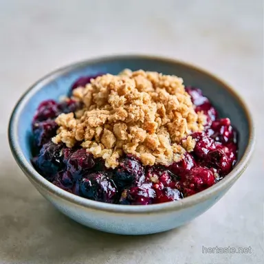 Quick Blueberry Dessert for 2 Servings Recipe Card