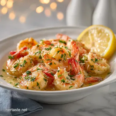 Shrimp Scampi for 4 Servings with Garlic Butter Sauce Recipe Card