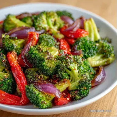 Red Pepper Roasted Broccoli for 4 Servings Recipe Card