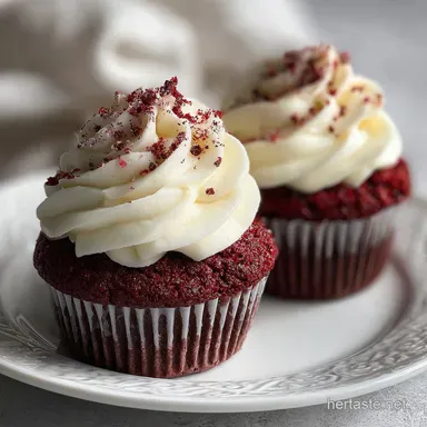 Easy Romantic Dessert with Classic Red Velvet Valentine Cupcake - Moist & Tangy Recipe Card