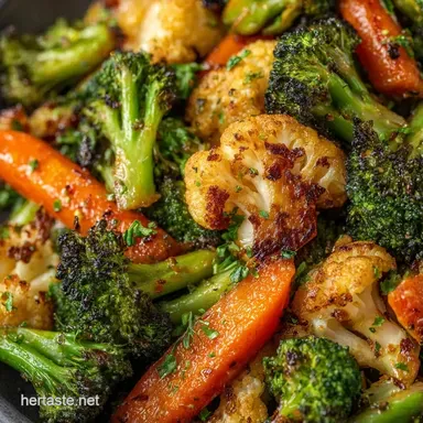 Roasted Broccoli Cauliflower Medley Recipe Card