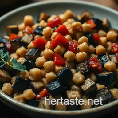 Delicious Roasted Eggplant Recipes: Chickpea Salad with Tahini Dressing