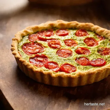 Roasted Tomato Recipe My Ricotta Pesto Tart Recipe Card