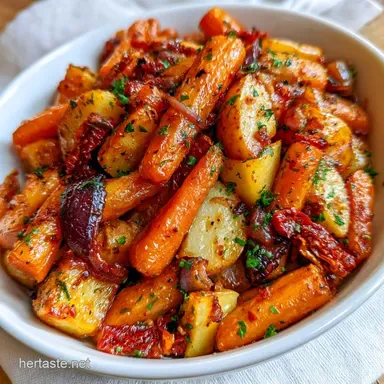 Roasted Sun-Dried Tomato Veggies: 45 Min Recipe Card