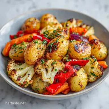 Roasted Veggie Sheet Pan for 4 Servings Recipe Card
