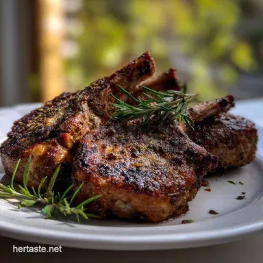 RosemaryandBlack Pepper Lamb Chops Recipe: Ultimate Herb Crust Recipe Card