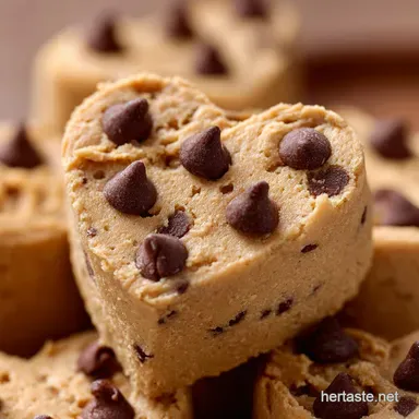 Edible Chocolate Chip Cookie Dough Hearts: Ultra-Creamy Safe to Eat Recipe Card