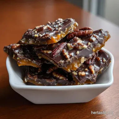 Salted Chocolate Pecan Toffee: Crunchy, Buttery Homemade Candy Recipe Card