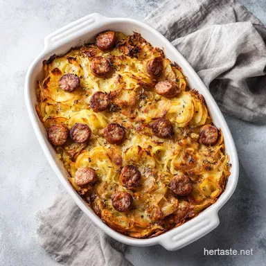Breakfast Casserole with Sausage and Hash Browns in 1 Hour Recipe Card