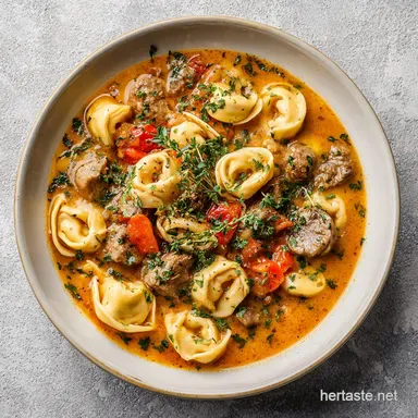 Sausage Tortellini Soup in 30 Minutes: A Creamy One-Pot Meal Recipe Card