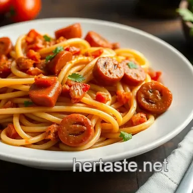 Delicious Saut&eacute; Bucatini with Chinese Sausage Delight: A Flavorful Weeknight Favorite