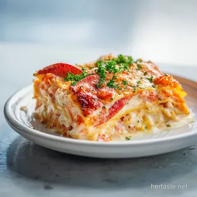 Seafood Lasagna with Lobster for 8 Servings Recipe Card