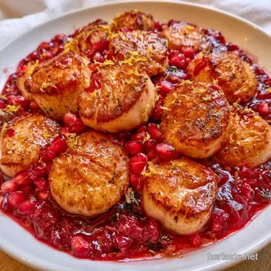 Seared Scallops with Pomegranate Juice