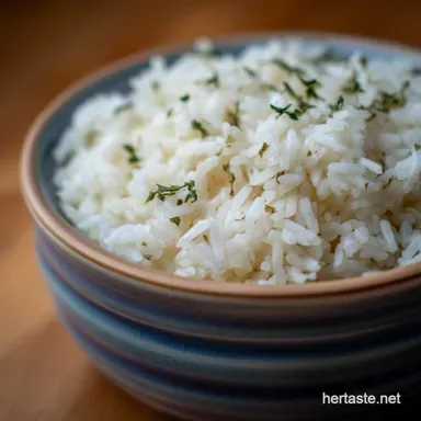 Seasoned White Rice Preparation: Fluffy Garlic Herb Side Recipe Card