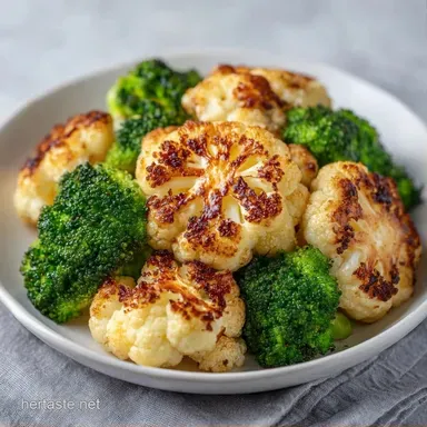 Crispy Sheet Pan Broccoli Cauliflower Recipe Card