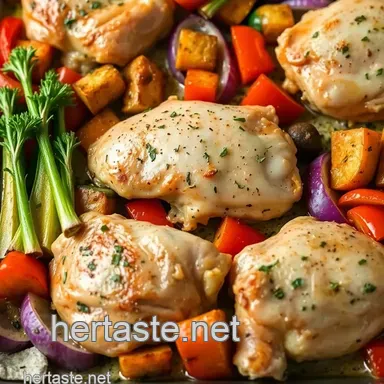 Sheet Pan Lemon Herb Chicken & Veggies - Easy Weeknight Dinners! Recipe Card