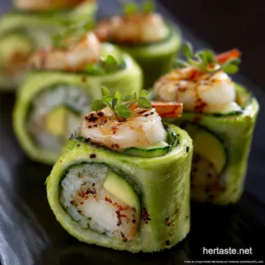 Avocado Cucumber Roll with Shrimp and Wasabi Aioli: Easy Summer Wraps