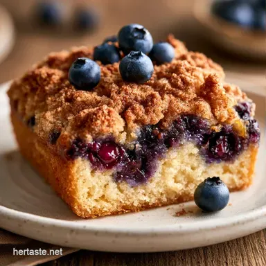Simple Blueberry Coffee Cake for 12 Recipe Card