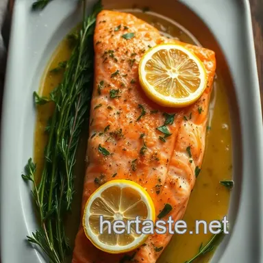 Easy Oven Baked Salmon with Lemon & Herbs: Simply Scrumptious! Recipe Card