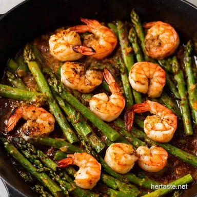 Blackened Shrimp Asparagus Skillet Sensation Recipe Card