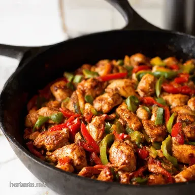 Sizzling Chicken Fajita Skillet 12 Delicious LowCarb Dinner Recipes Recipe Card