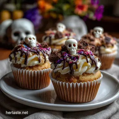 Skeleton Cupcakes Recipe: Easy Hi Hat Spooky Design Recipe Card