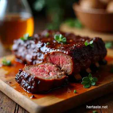 FallOfftheBone Beef Ribs with Smoky Bourbon Glaze Recipe Card