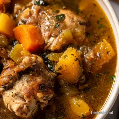 Slow Cooker Apple Cider Chicken Stew Fall Crockpot Bliss Recipe Card