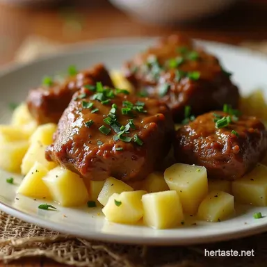 Slow Cooker Garlic Butter Beef Potatoes Proper Comfort Food Recipe Card