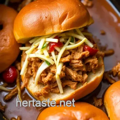 Slow Cooker Pulled Pork Sliders with Tangy Coleslaw presentation