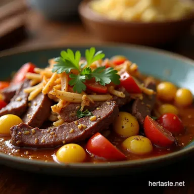 Authentic Lomo Saltado Recipe The Best Peruvian Beef Stir Fry Recipe Card