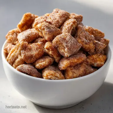 Snickerdoodle Puppy Chow: Easy No-Bake Cinnamon Snack Mix Recipe Card