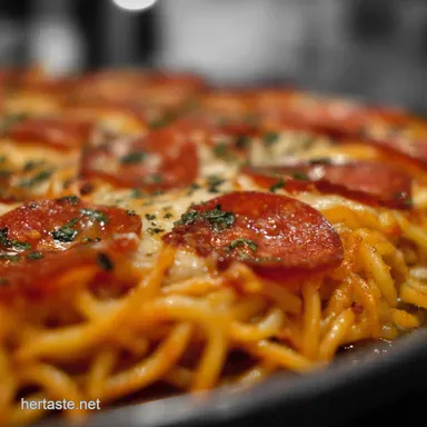 Spaghetti Pizza The Ultimate Comfort Food Mashup Recipe Card