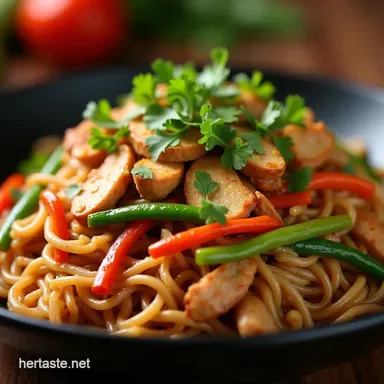 The Wok Star Speedy Chicken Veggie Rice Noodle StirFry Recipe Card