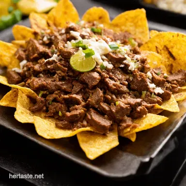 Speedy Smoky Beef Nachos An Easy Nachos Recipe for Game Day Recipe Card