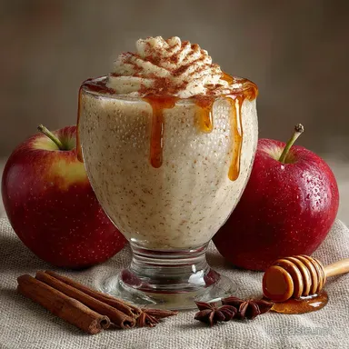 The Autumn Delight Healthy Spiced Apple Pie Smoothie for Breakfast Recipe Card