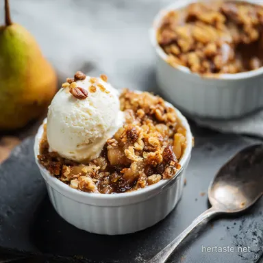 Spiced Pear Crumble A Cosy Winter Dessert Recipe Card