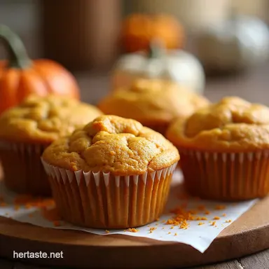 Spiced Pumpkin Cream Cheese Muffins Recipe Autumn Baking Recipe Card
