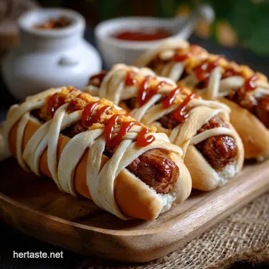 Mummy Hot Dogs: Easy 25-Minute Halloween Finger Foods Recipe Card