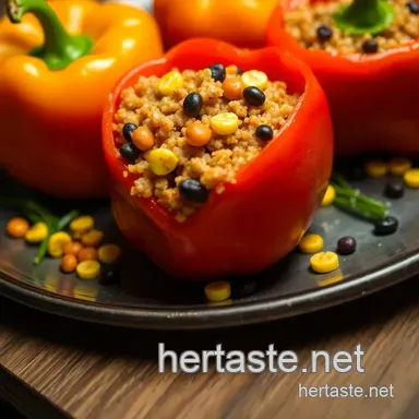 Colorful Halloween Dinner Ideas: Spooky Stuffed Peppers Recipe Recipe Card