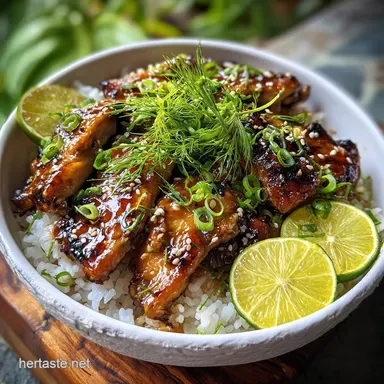 Delicious Sticky Chicken Rice Bowls Recipe in 35 Minutes Recipe Card