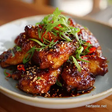 Sticky Pineapple Teriyaki Chicken Wings Recipe in 3 Steps for 4 Servings Recipe Card