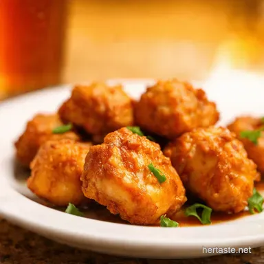 StickySweet Honey Garlic Chicken Bites Pub Grub at Home Recipe Card