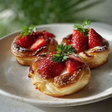Strawb Puff Pastry Danishes Recipe - Crisp Pastry Recipe Card