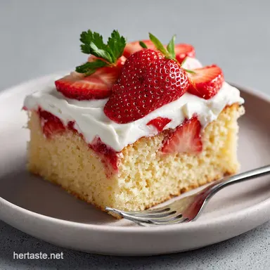 Strawberry Sheet Cake with Cream Cheese Frosting Recipe Recipe Card