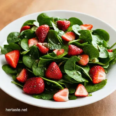 My GoTo Fresh Spinach Strawberry Salad with Poppy Seed Recipe Card