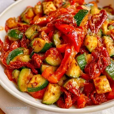 Sun-Dried Tomato Vegetable Sauté for 4 Recipe Card