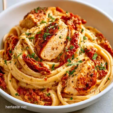 SunDried Tomato Chicken Pasta: Silky Recipe Card