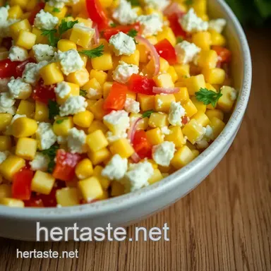 Sunny Summer Corn Feta Salad: A Refreshing Taste of the Season Recipe Card