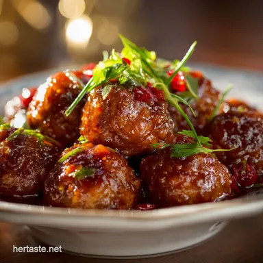 Sweet and Sour Meatballs: Easy, Sticky Glazed Recipe Done Right Recipe Card